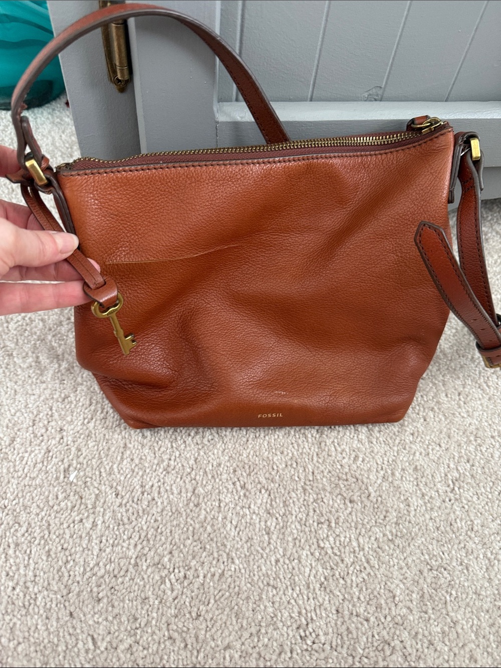 Fossil Women's Leather Shoulder Bag in Cognac